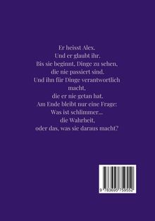 Text in der Mitte fragt, was schlimmer ist: Wahrheit oder das, was daraus gemacht wird? Dunkler Hintergrund, unten Barcode.