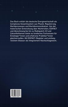 Der Text beschreibt ein Buch über die deutsche Energiewirtschaft, deren System, Marktprozesse und Zukunftsthemen.