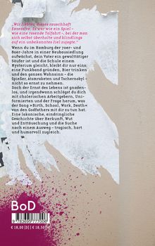 Texte beschreiben eine Jugend in Hamburg, 70er-80er. Eine Geschichte voller Herkunft, Wut, Suche nach Ausweg. Farben: Beige, Weiß.