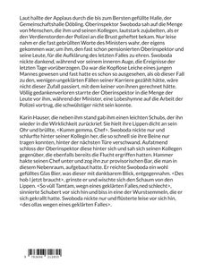 Text beschreibt eine Polizeifeier in der Gemeinschaftshalle Döbling, Lob für die Fälle, alltägliches Gespräch unter Kollegen.