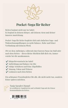 "Pocket-Yoga für Reiter", Balance und Ruhe durch Yoga. Enthält Praxisbegleiter, Körperbewusstsein, Atmung und Loslassen.

Ein Logo zeigt ein stilisiertes Pferd in Yoga-Position.