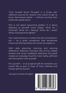 Ein selbstreflektives Journal mit täglicher Planung, Reflexionen und meditativen Elementen für 21 Tage, mit Barcode unten.