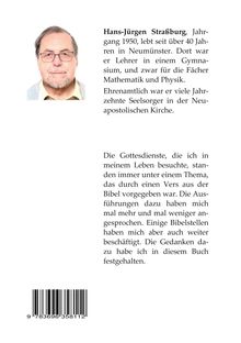 Text über Hans-Jürgen Straßburg, Lehrer und Seelsorger, Gedanken zu Gottesdiensten, Bibel und Themen im Leben. Foto eines Mannes.