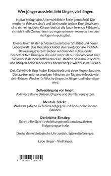 "Wer jünger aussieht, lebt länger, viel länger." Text beschreibt ein Buch über Zellverjüngung, mentale Stärke, Gesundheit.