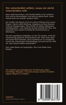 Text: "Sie entscheidet selbst, wann sie nicht entscheiden will." Beschreibung eines sinnlich-psychologischen Romans.