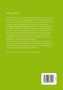 Grüner Hintergrund mit Text über "Moderne Strukturierte Programmierung" und einem Link: www.jsp-msp.de. Barcode unten rechts.