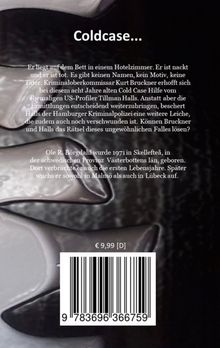 Text im oberen Bereich: "Coldcase...". Darunter eine Krimibuchbeschreibung mit Ermittlungen und Profiler. Unten Barcode und Preis.