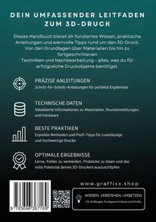 Text über 3D-Druck, Handbuch, praktische Anleitungen. Icons: Zielscheibe, Datenbank, Diagramm, Medaille. Weblink unten.