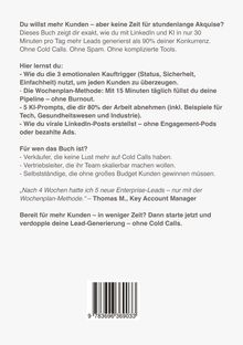Dieses Buch zeigt, wie du mit LinkedIn und KI mehr Leads generierst. Enthält Methoden für Verkäufer, Vertriebsleiter, Selbstständige.