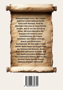 Ein antikes Manuskript beschreibt Reisen und Intrigen im Jahr 448 n. Chr., inklusive einer unerwarteten Wendung. Darunter ein Barcode.