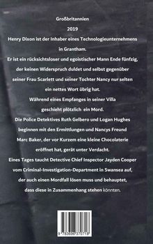 Text: Großbritannien 2019. Henry Dixon, egoistischer Unternehmer, erlebt Mord in Villa. Ermittlungen involvieren Detective.