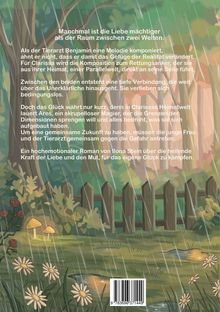 Ein Zitat über die Macht der Liebe. Handlung: Tierarzt, Melodie, Parallelwelt, Magier bedroht. Illustration: Regen, Garten, Zaun.