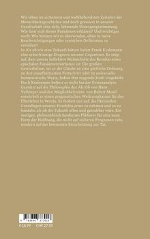 Ein Text über die kollektive Melancholie unserer Gegenwart, den Verlust großer Gewissheiten und eine Aufforderung zu neuem Denken. Unten Barcode mit Preisen: € 18,99 und CHF 27,50. Hintergrund in Braun.