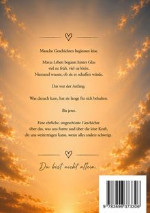 Text über Hoffnung; Herzsymbol. Himmel mit goldenen Wolken und Sonnenlicht im Hintergrund.