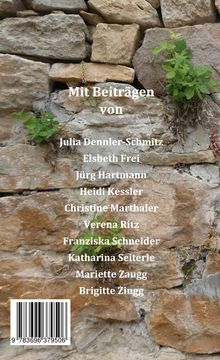 Die Namen verschiedener Personen stehen auf einer Steinmauer: Julia Dennler-Schmitz, Elsbeth Frei, Jürg Hartmann und andere.