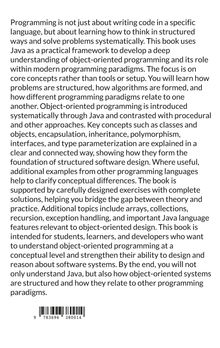 Text über objektorientierte Programmierung mit Java, Betonung auf Konzepte, Übungen und relevante Java-Themen.