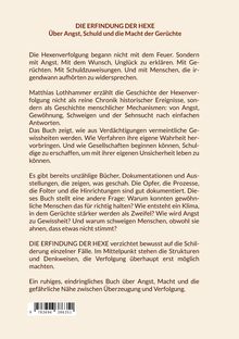 Titel: "DIE ERFINDUNG DER HEXE" - Über Angst, Schuld, Gerüchte; Text über Hexenverfolgung als menschliche Mechanismen.