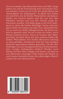 Roter Hintergrund. Text erzählt von den Abenteuern der Katzen Gini und Tilli. Unten ein Barcode: 9783696386542.