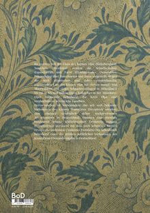 Text über die Flora des Kreises Olpe, Westfalen. Hintergrund aus blauen Blättern und Blumen auf braunem Grund.