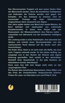 Texte: "Das Sternensystem Trappist... ursprünglichen Plan." Unten rechts ein Barcode. Unten links ein rundliches Logo.