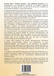 Ein Text beschreibt ein Buch über die Einflüsse von KI auf Theologie und Gesellschaft. ISBN am Ende, keine weiteren Details.