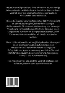 Ein Text über Door-to-Door-Vertrieb, seine Herausforderungen und Strategien. Barcode unten links. Schwarzer Hintergrund.