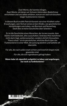 Text über ein Buch zu Leben und Funktionieren. Dunkler Hintergrund, helle Schrift. Buchüberzug in Lederoptik.