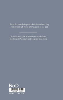 Grauer Hintergrund mit Text über christliche Lyrik und Gedichte, modernen Psalmen und Segenswünschen. Oben poetischer Text.