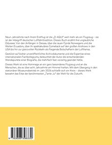 Text beschreibt ein Buch über die D-AQUI, ein bekanntes Flugzeug, und dessen historische Bedeutung in der Luftfahrt.