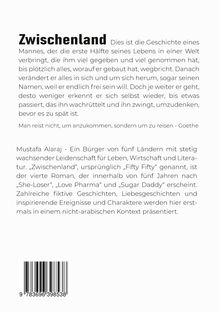 **Zwischenland** ist ein Roman über einen Mann, der seine Identität sucht. Von Mustafa Alaraj, mit vielseitigen Geschichten.