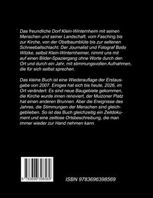 Text beschreibt ein Buch über Klein-Winternheim, dessen Landschaft und Menschen. ISBN: 9783696398569. Unten ist ein Barcode.