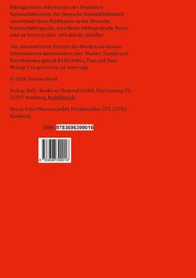 Bibliografische Informationen, Text- und Datenanalyse verboten. Verlag und Druck in Hamburg. ISBN: 9783696399016. Barcode.