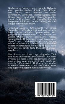 Text über einen Mann namens Dylan, der nach einem Suizidversuch in einer psychiatrischen Klinik erwacht. Hintergrund: Wald und See.