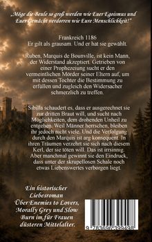 Ein mittelalterlicher Hintergrund mit einem Schloss im Nebel. Oben ein Zitat über Egoismus und Menschlichkeit.