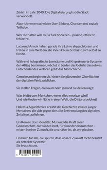 Texte beschreiben eine digitalisierte Zukunft in Zürich, 2040. Ein Roman über Identität und Menschlichkeit.