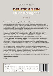 Buchtitel: "Deutsch sein ist anstrengend, Band 2" von Peter Grosche. Beschreibt alltägliche deutsche Eigenarten humorvoll.