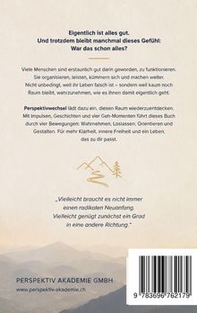 Der Text beschreibt das Gefühl der Unvollständigkeit im Leben und lädt zu Perspektivwechseln ein. Unten Natur-Illustration.