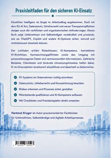 Praxisleitfaden für sicheren KI-Einsatz. Text zu KI-Nutzung, Datenschutz. Autor: Hartmut Kruger. Stadtansicht im Hintergrund.