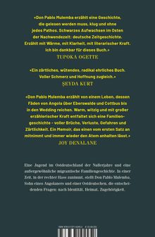 Rezensionen und Buchbeschreibung über Don Pablo Mulembas Werk, das Themen wie Identität und Zugehörigkeit behandelt.