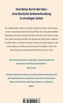 Titel: Eine Reise durch den Harz – eine deutsche Seelenerkundung in unruhigen Zeiten. Beige Hintergrund, schwarzer Text.
