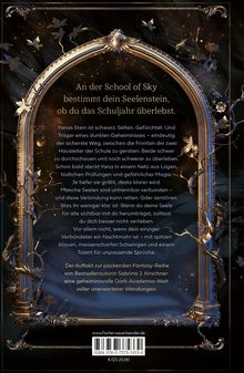 An der School of Sky bestimmt dein Seelenstein, ob du das Schuljahr überlebst. Goldverzierter Rahmen mit Blätterdekoration.