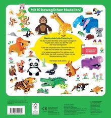 "Mit 10 beweglichen Modellen!" In der Mitte bunte Papertoy-Tiere. Hinweis: "Du brauchst nur Kleber!" Für Kinder ab 6 Jahren.