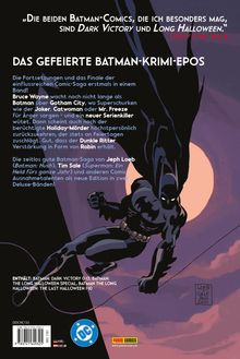 Texte oben: „DIE BEIDEN BATMAN-COMICS...“ Unten: „ENTHÄLT: BATMAN: DARK VICTORY...“ Illustration: Batman vor Vollmond.