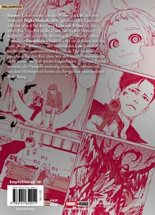 Text: Jimmys Leben wird von der Werwölfin Lili, gerettet. Bild: Manga-Stil, Zeichnungen in Rottönen, Personen, Waffen.
