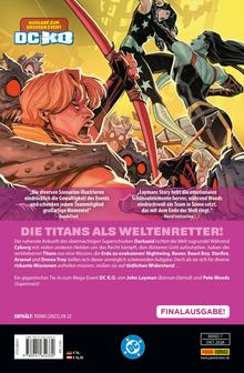 Ausgabe zum großen Event DC K.O. | Die Titans als Weltenretter! Finale Ausgabe! | Illustration mit kämpfenden Helden.