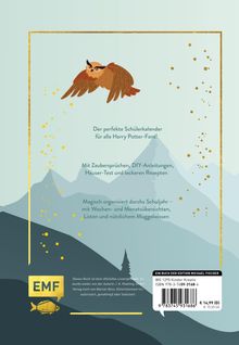 Ein Schülerkalender für Harry Potter-Fans mit Zaubersprüchen, DIY-Anleitungen und Mugglewissen. Illustration einer Eule.
