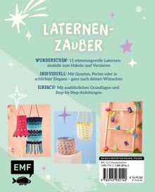 "LATERNEZAUBER. Wunderschön: 15 Laternendesigns. Individuell: Mit Quasten. Einfach: Mit Anleitungen." Gemälde mit Laternen.