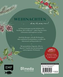 "WEIHNACHTEN dahoam!", 24 Überraschungen von "Wir in Bayern", Rezepte, Deko, Geschenke, Tipps. Logos, Tannenzweige, Beeren.