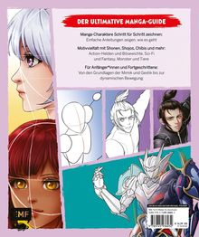 "Der ultimative Manga-Guide. Manga-Charaktere Schritt für Schritt zeichnen. Verschiedene Illustrationen von Figuren."