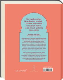 Ein Zitat lobt ein Buch über die Küche Istanbuls. Es enthält rund 80 Rezepte und Geschichten über die kulinarische Vielfalt.